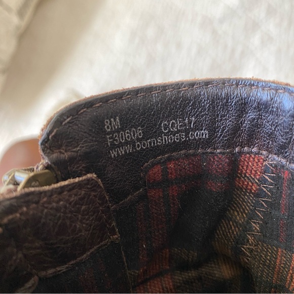 Born Brown Leather Ankle Boots Zip Up Sides Size 8 - Picture 10 of 16